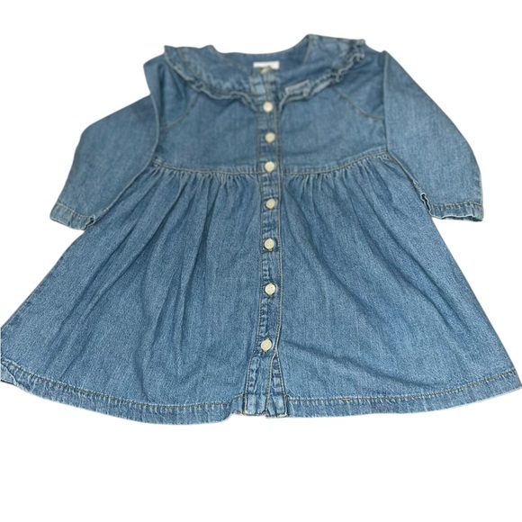 VTG Guess Baby Girls Light Denim Jean Dress Collared Button Size 4Y Made in USA - Picture 1 of 5